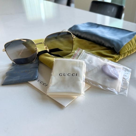 Gucci Pure Metal 60MM Square Sunglasses - Picture 1 of 7